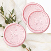 Delicate Bride and Groom Initials Monogram Wedding Wax Seal Sticker