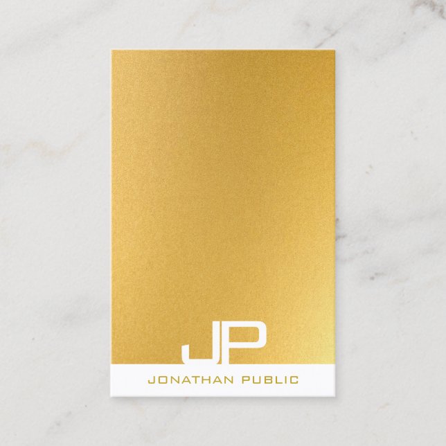 Modern Monogram Elegant Gold Professional Template Business Card (Front)