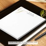 Modern Monogram Elegant Script Initials Black Notepad<br><div class="desc">Personalised modern, note pad with elegant calligraphy script initials or monogram and name in your choice of colours (shown in faux gold and black). CHANGES: The text font style, colour, size and placement and/or background colour can be changed by clicking on EDIT in the PERSONALIZE section for a custom look....</div>