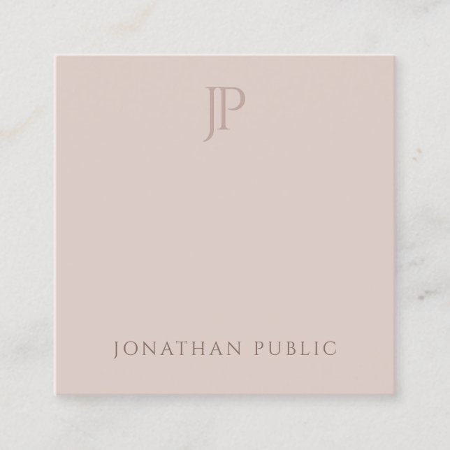 Modern Monogram Elegant Simple Template Creative Square Business Card (Front)