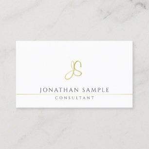 Modern Monogram Elegant Template Consultant Business Card