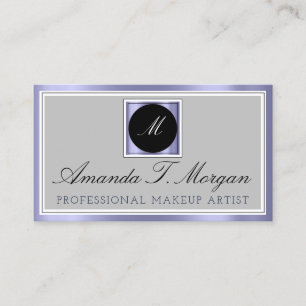 Modern Monogram Event Planner Framed Smoky Blue Business Card