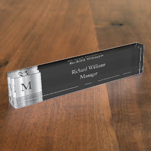 Modern Monogram Executive Nameplate