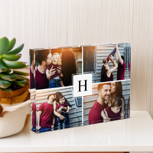 Modern Monogram Family Photo Collage