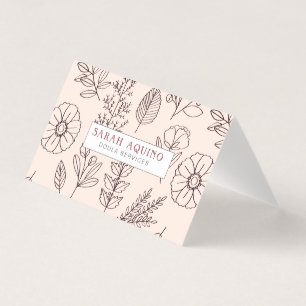 Modern Monogram & Floral Pattern Doula Or Midwife Business Card