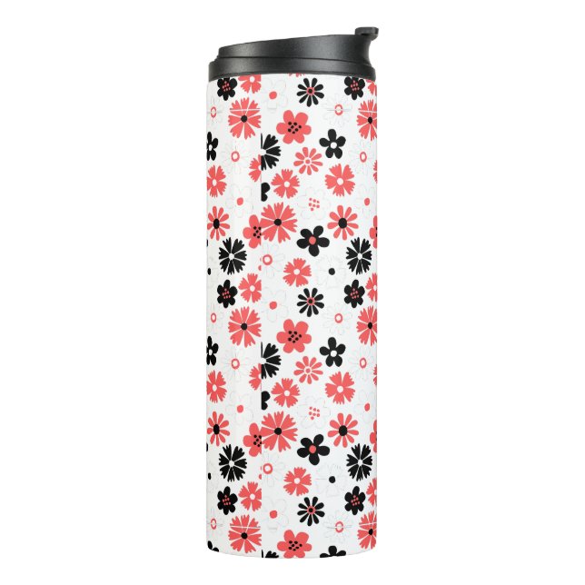 Modern  Monogram Floral  Thermal Tumbler (Rotated Left)