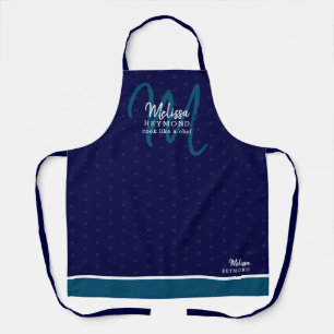 Modern Monogram for a Chef Cuisine dark-blue Apron