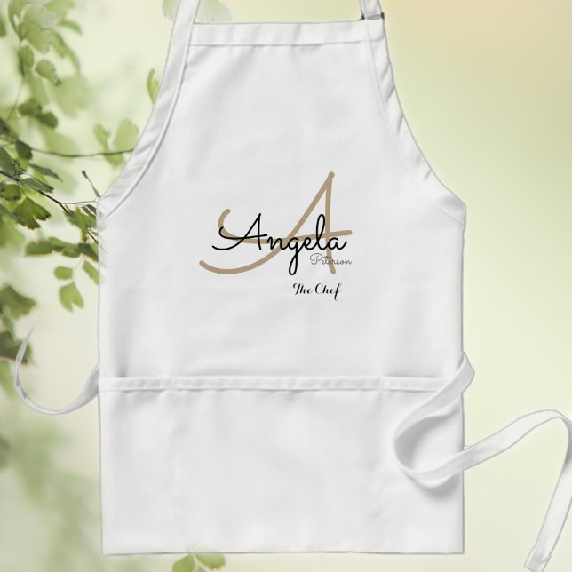Modern Monogram for the chef cuisine Standard Apron (Creator Uploaded)