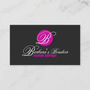 Modern Monogram Fuchsia Business Card