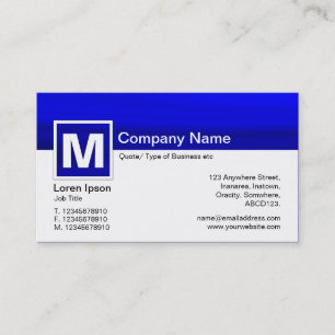 Modern Monogram - Galaxy Blue Business Card