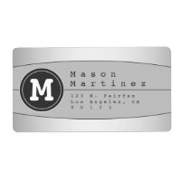 Modern Monogram Geometric Design Return Address