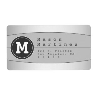Modern Monogram Geometric Design Return Address