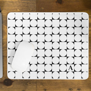 Modern Monogram Geometric Trendy Mouse Mat