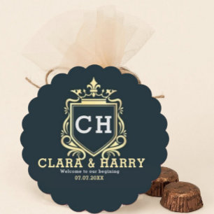 Modern monogram gold calligraphy wedding Square Paper Coaster