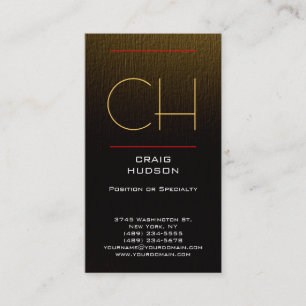 Modern Monogram Gold Colour Business Card