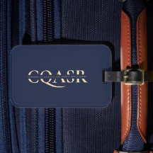 Modern Monogram Gold Company Dark Blue