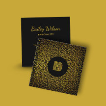 Modern monogram golden dots black