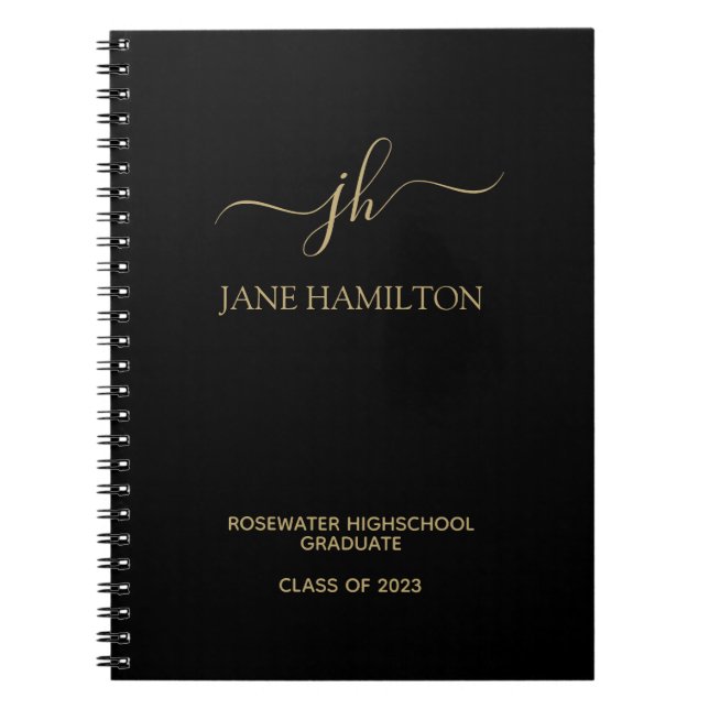 Modern Monogram Graduate Notebook (Front)