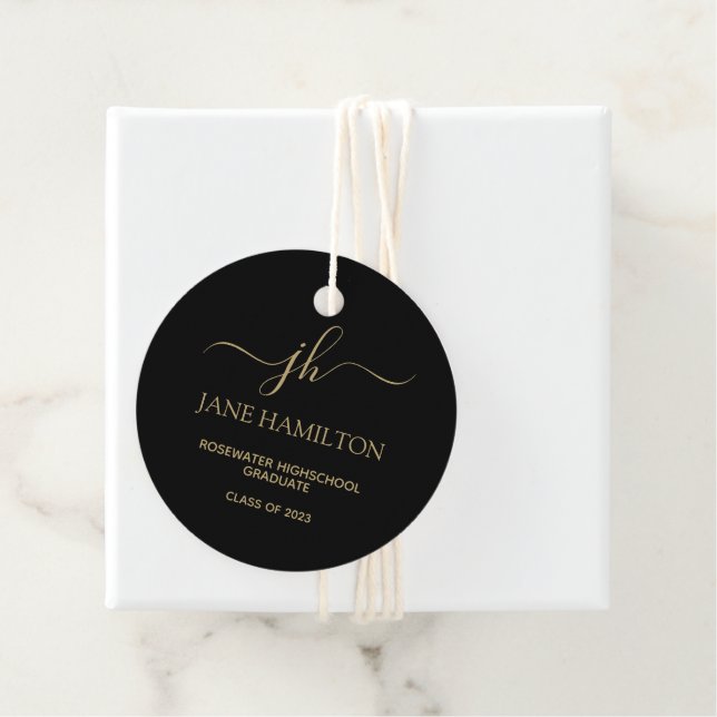 Modern Monogram Graduation Favour Tags (In Situ)
