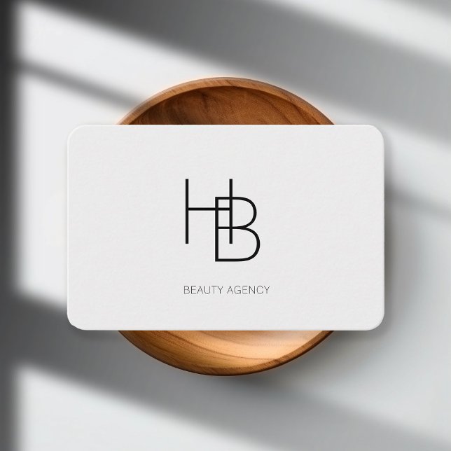 Modern, monogram, gray business card (Creator Uploaded)