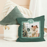 Modern Monogram Green | Family Photo | Initial Cushion<br><div class="desc">Modern Monogram Green | Family Photo | Initial Pillows make for thoughtful and practical gifts, offering comfort and relaxation to the recipient. Here's a description of pillows as a gift: Give the gift of ultimate comfort and relaxation with these luxurious pillows. Crafted with the finest materials, these pillows are designed...</div>