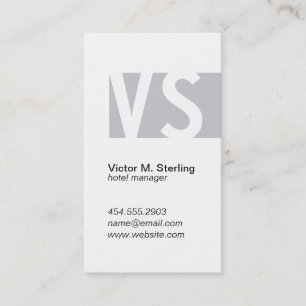 Modern Monogram (grey) Business Card