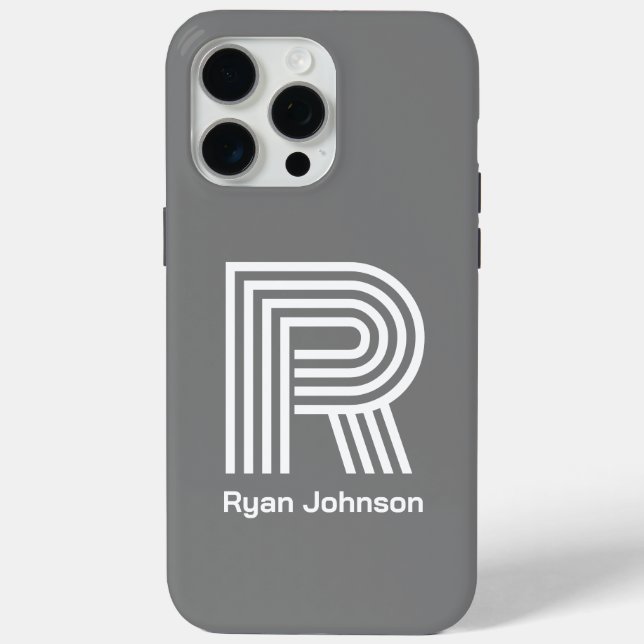 Modern Monogram Grey  Case-Mate iPhone Case (Back)