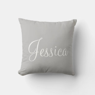 Modern Monogram Grey White Cushion