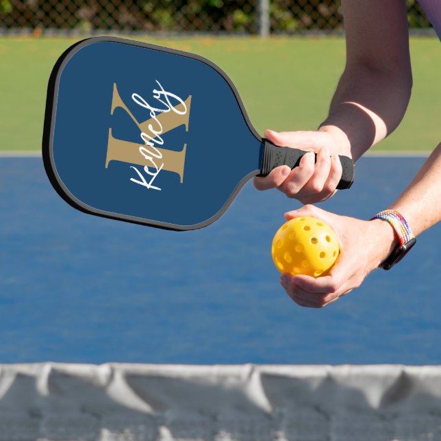 Modern Monogram Hand Script Name Custom Color Pickleball Paddle (Insitu)