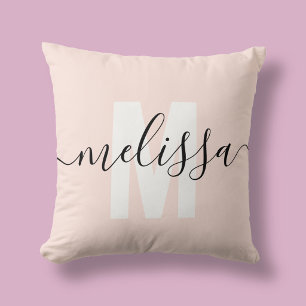 Modern Monogram Handwriting Calligraphy Name Cushion
