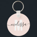 Modern Monogram Handwriting Script Name Simple Key Ring<br><div class="desc">Modern monogram with handwriting script name.</div>