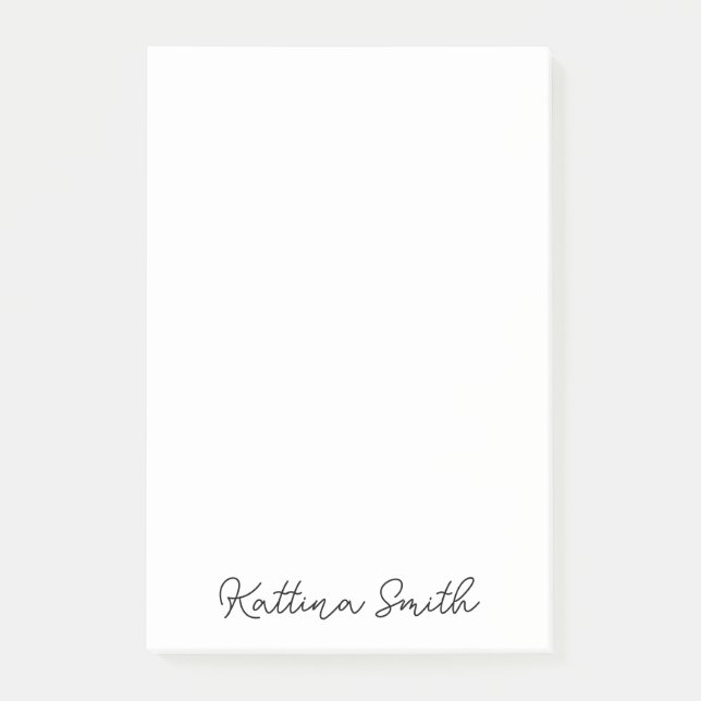 Modern Monogram Handwritten Script Design Post-it Notes (Front)
