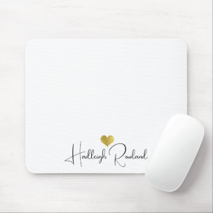 Modern Monogram Handwritten Script Name Mouse Mat