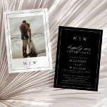 Modern Monogram Happily Ever After Party Wedding Invitation<br><div class="desc">Modern Monogram Happily Ever After Party Wedding Invitation</div>