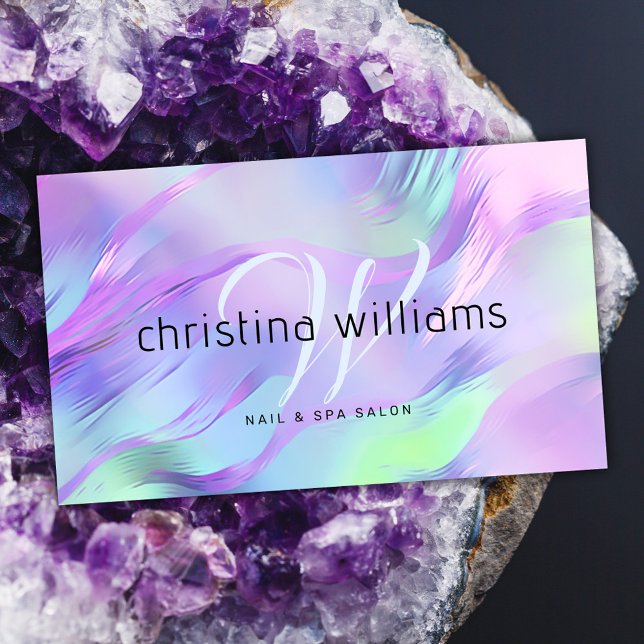 Modern Monogram Holographic Business Card (Modern Monogram Holographic Business Card)