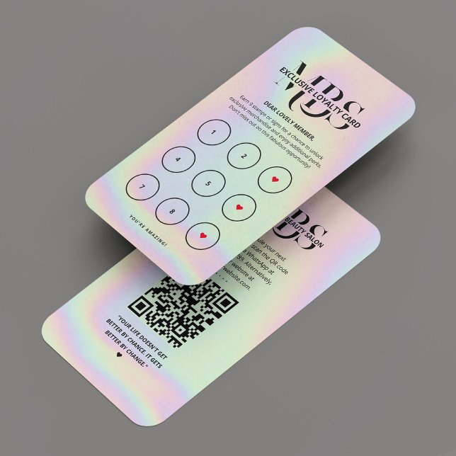 Modern Monogram Holographic Loyalty Card (Modern Monogram Holographic Loyalty Card
)
