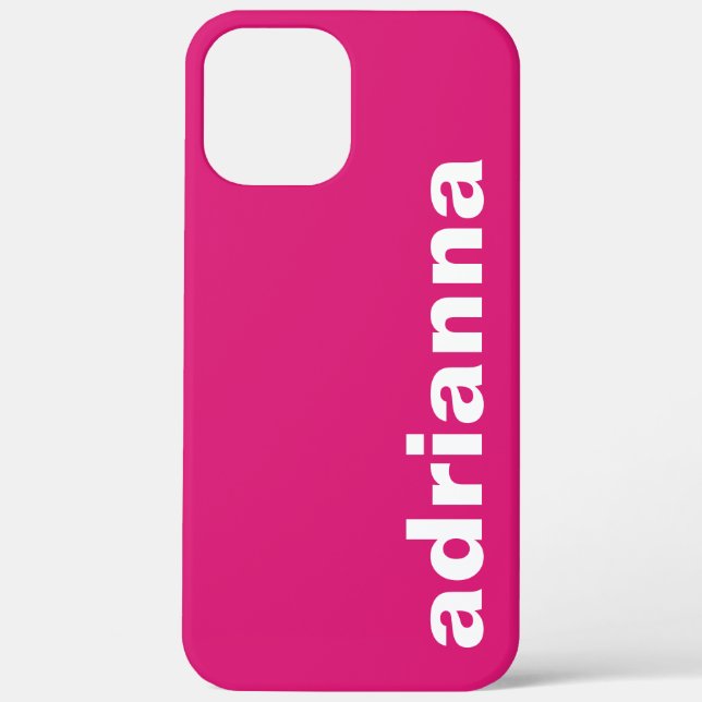 Modern Monogram Hot Pink Case-Mate iPhone Case (Back)