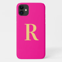 Modern Monogram Hot Pink Gold