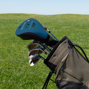 Modern Monogram I Monogrammed Blue Golf Head Cover