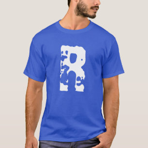 Modern Monogram Initial Add Your Text Deep Blue T-Shirt