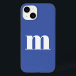 Modern Monogram Initial Case-Mate iPhone 14 Case<br><div class="desc">Modern lower case typography minimalist monogram initial design which can be changed to personalise. White on a blue background.</div>