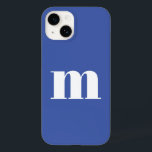 Modern Monogram Initial Case-Mate iPhone 14 Case<br><div class="desc">Modern lower case typography minimalist monogram initial design which can be changed to personalise. White on a blue background.</div>