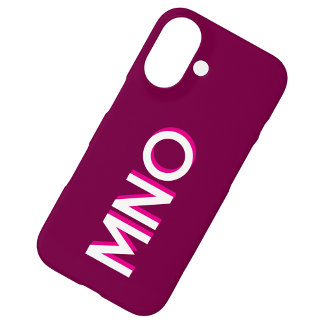 Modern Monogram Initial Dark Pink Burgundy iPhone 16 Case