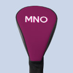 Modern Monogram Initial Dark Pink Burgundy Golf Head Cover<br><div class="desc">Modern minimalist monogram initial design which can be changed to personalise. White on a dark pink burgundy wine background with a hot pink 3D effect drop shadow.</div>