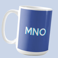 Modern Monogram Initial Drop Shadow Blue