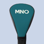 Modern Monogram Initial Drop Shadow Golf Head Cover<br><div class="desc">Modern minimalist monogram initial design which can be changed to personalise. White on a teal green background with a light apple green drop shadow.</div>