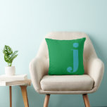 Modern Monogram Initial Letter Blue Green  Cushion<br><div class="desc">Cute modern monogrammed cushion in green and blue.</div>