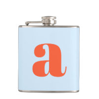 Modern Monogram Initial Letter Blue Orange Wedding