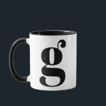 Modern Monogram Initial Letter G Black and White Mug<br><div class="desc">Cute modern g monogram in black and white. If your preferred letter does not work on this mug,  please see the monogram mug collection for the letter you'd like or contact me.</div>