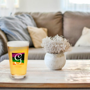 Modern Monogram Initial Letter  Glass